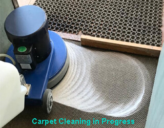 Carpet cleaning in progress -i