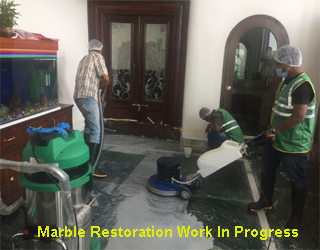 Marble floor Restoration In Progress-i